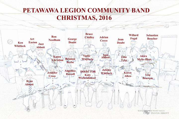 The 2016 Petawawa Legion Community Band - names